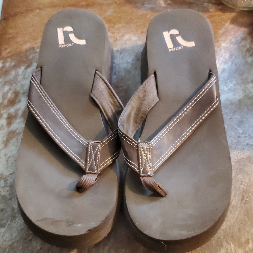 Report Dark Brown Flip Flops